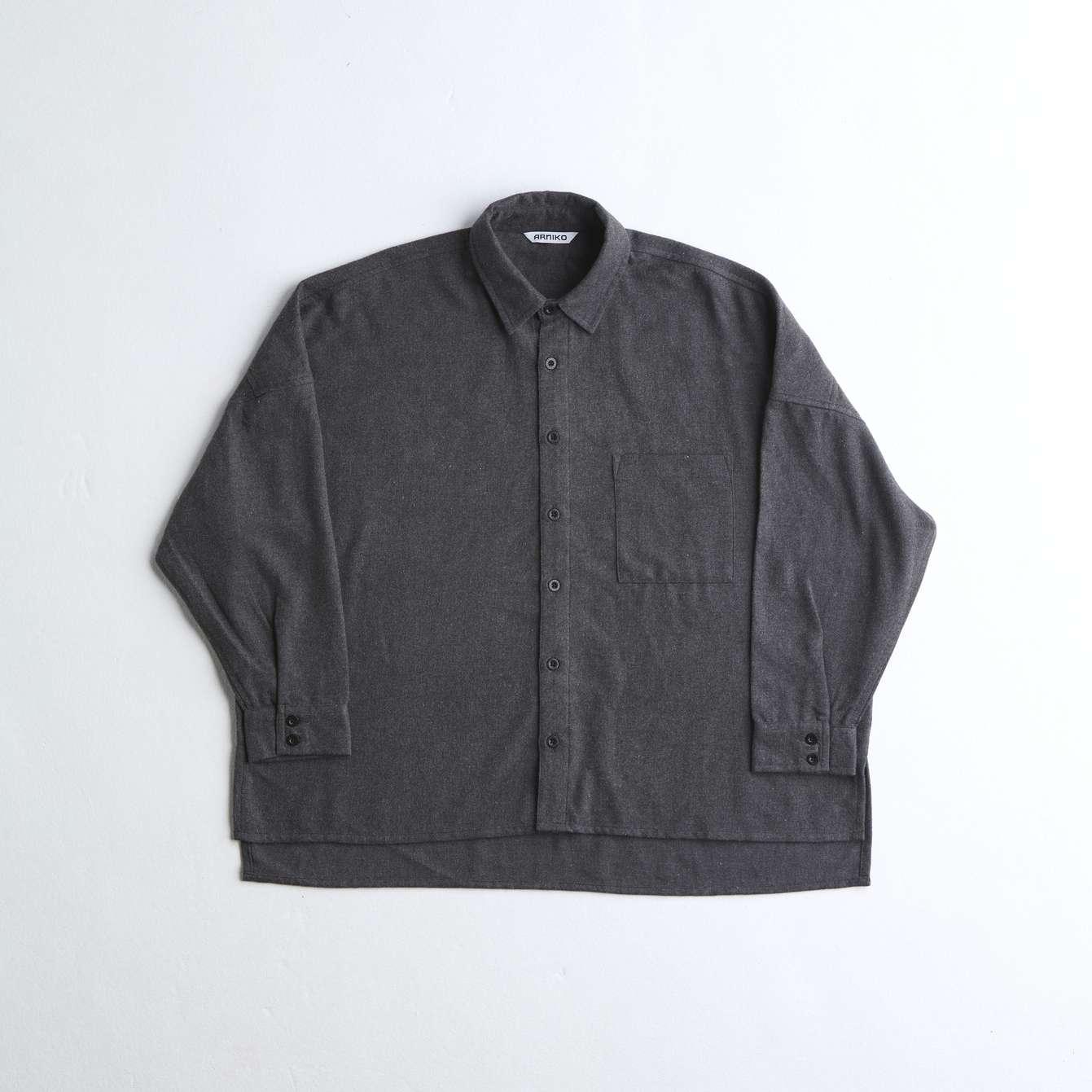 Arniko Tahira Flanellhemd Black Melange One Size Bio-Baumwolle schwarz